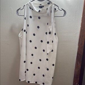 White Polka Dot Sleeveless Top